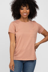 Salmon Front Pocket Maternity Top