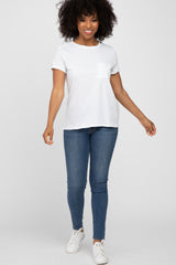 White Front Pocket Top