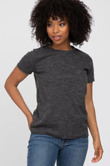 Black Knit Short Sleeve Maternity Top