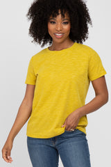 Mustard Knit Short Sleeve Maternity Top