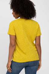 Mustard Knit Short Sleeve Top