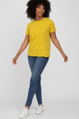 Mustard Knit Short Sleeve Top