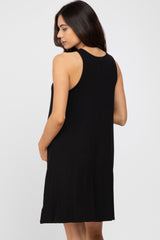 Black Sleeveless Basic Maternity Dress