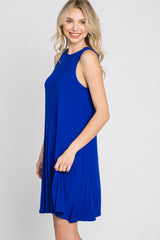 Royal Blue Sleeveless Basic Dress