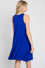 Royal Blue Sleeveless Basic Dress