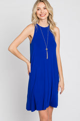 Royal Blue Sleeveless Basic Dress