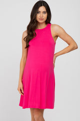 Fuchsia Sleeveless Basic Maternity Dress