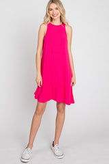 Fuchsia Sleeveless Basic Maternity Dress