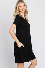 Black Basic Short Sleeve Dress