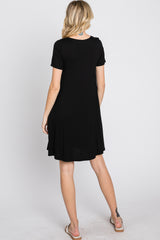 Black Basic Short Sleeve Dress