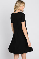 Black Basic Short Sleeve Dress