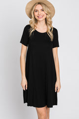 Black Basic Short Sleeve Dress