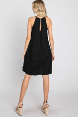 Black Halter Neck Swing Dress