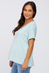 Mint V-Neck Maternity Tee