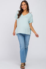 Mint V-Neck Maternity Tee