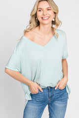 Mint V-Neck Maternity Tee