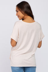 Light Pink V-Neck Maternity Tee