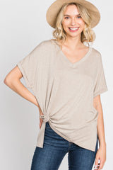 Mocha V-Neck Tee