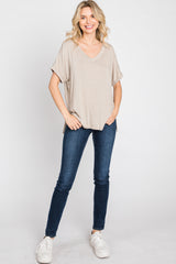 Mocha V-Neck Tee