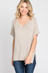 Mocha V-Neck Tee