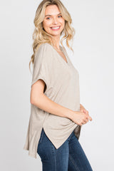 Mocha V-Neck Tee