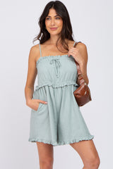 Light Blue Ruffle Accent Romper