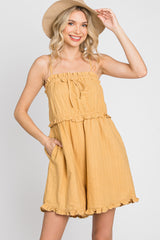 Yellow Ruffle Accent Maternity Romper