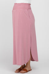 Mauve Smocked Maternity Maxi Skirt