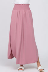 Mauve Smocked Maxi Skirt