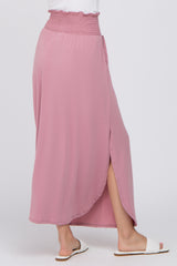 Mauve Smocked Maxi Skirt