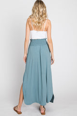 Light Blue Smocked Maxi Skirt