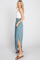 Light Blue Smocked Maxi Skirt