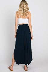 Black Smocked Maxi Skirt