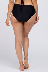 Black Crisscross Waist Maternity Bikini Bottoms