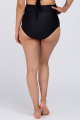 Black Crisscross High Waist Maternity Bikini Bottoms