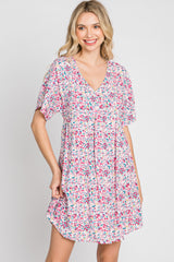 Pink Ditsy Floral Babydoll Dress