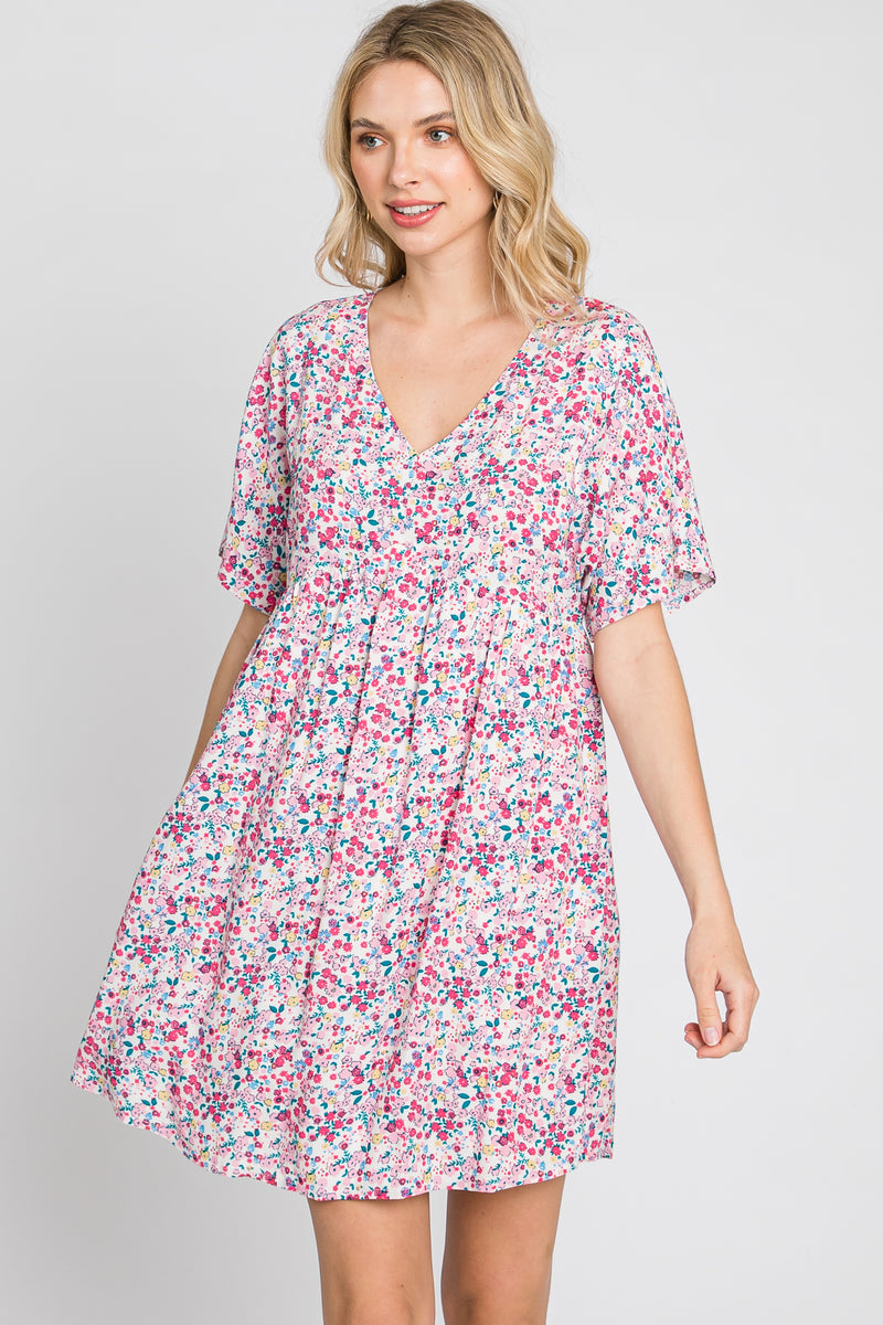 Pink Ditsy Floral Babydoll Dress – PinkBlush