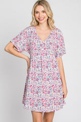 Pink Ditsy Floral Babydoll Dress