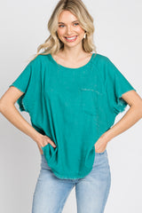 Jade Linen Frayed Short Sleeve Maternity Top