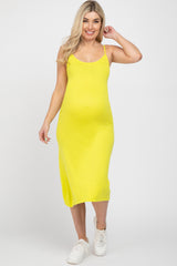 Lime Scoop Back Sweater Maternity Midi Dress