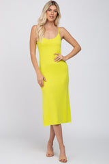 Lime Scoop Back Sweater Midi Dress