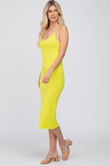 Lime Scoop Back Sweater Midi Dress