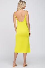 Lime Scoop Back Sweater Midi Dress