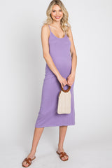 Lavender Scoop Back Sweater Midi Dress