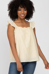 Yellow Eyelet Lace Maternity Blouse