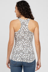 Ivory Animal Print Racerback Tank Top