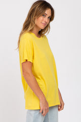 Yellow Oversized Short Sleeve Top