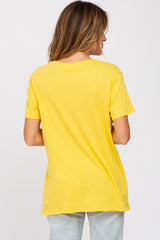 Yellow Oversized Short Sleeve Top