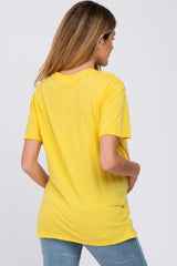 Yellow Oversized Short Sleeve Maternity Top