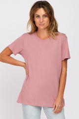 Mauve Oversized Short Sleeve Top